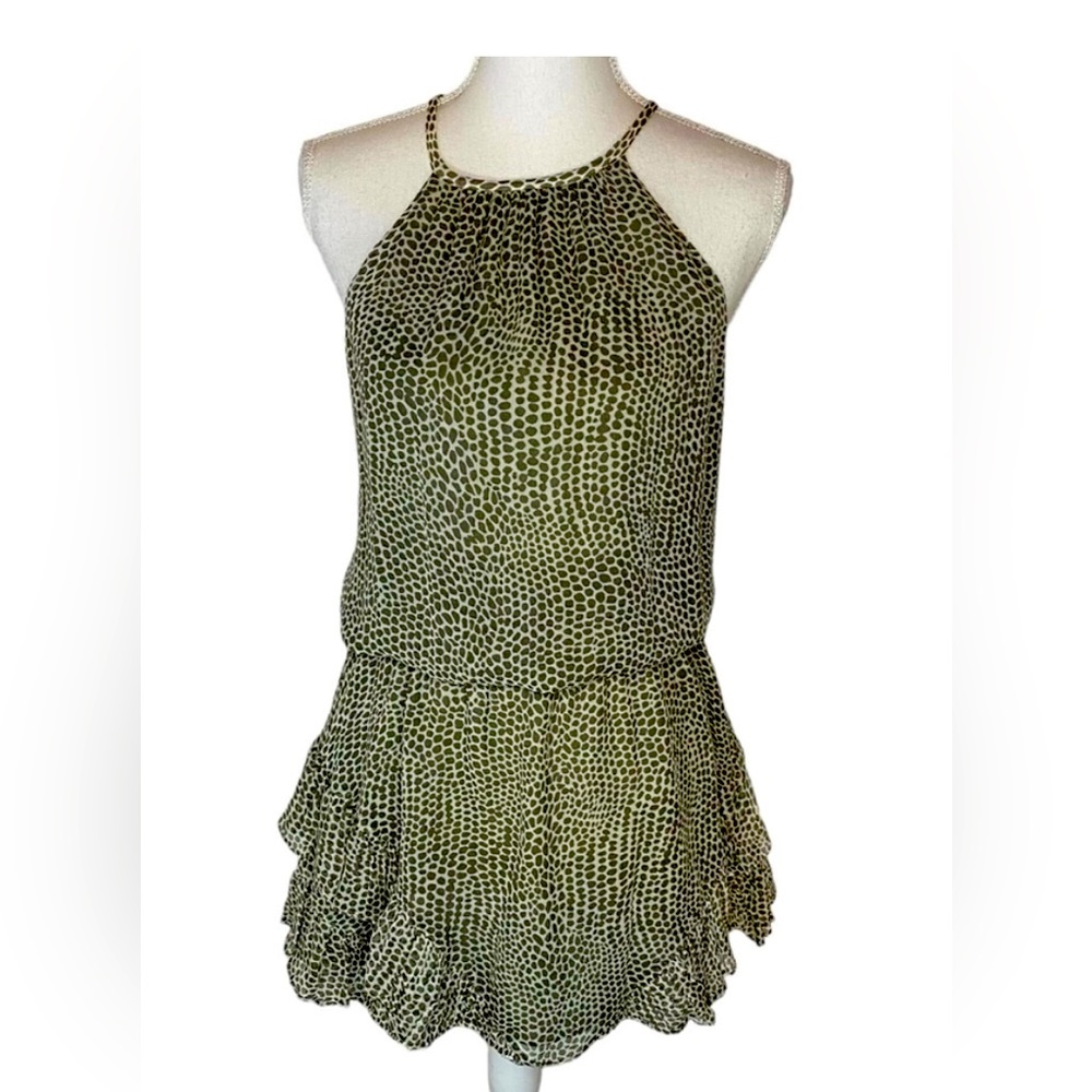 Ramy Brook Printed Bitsy dress in green combo silk